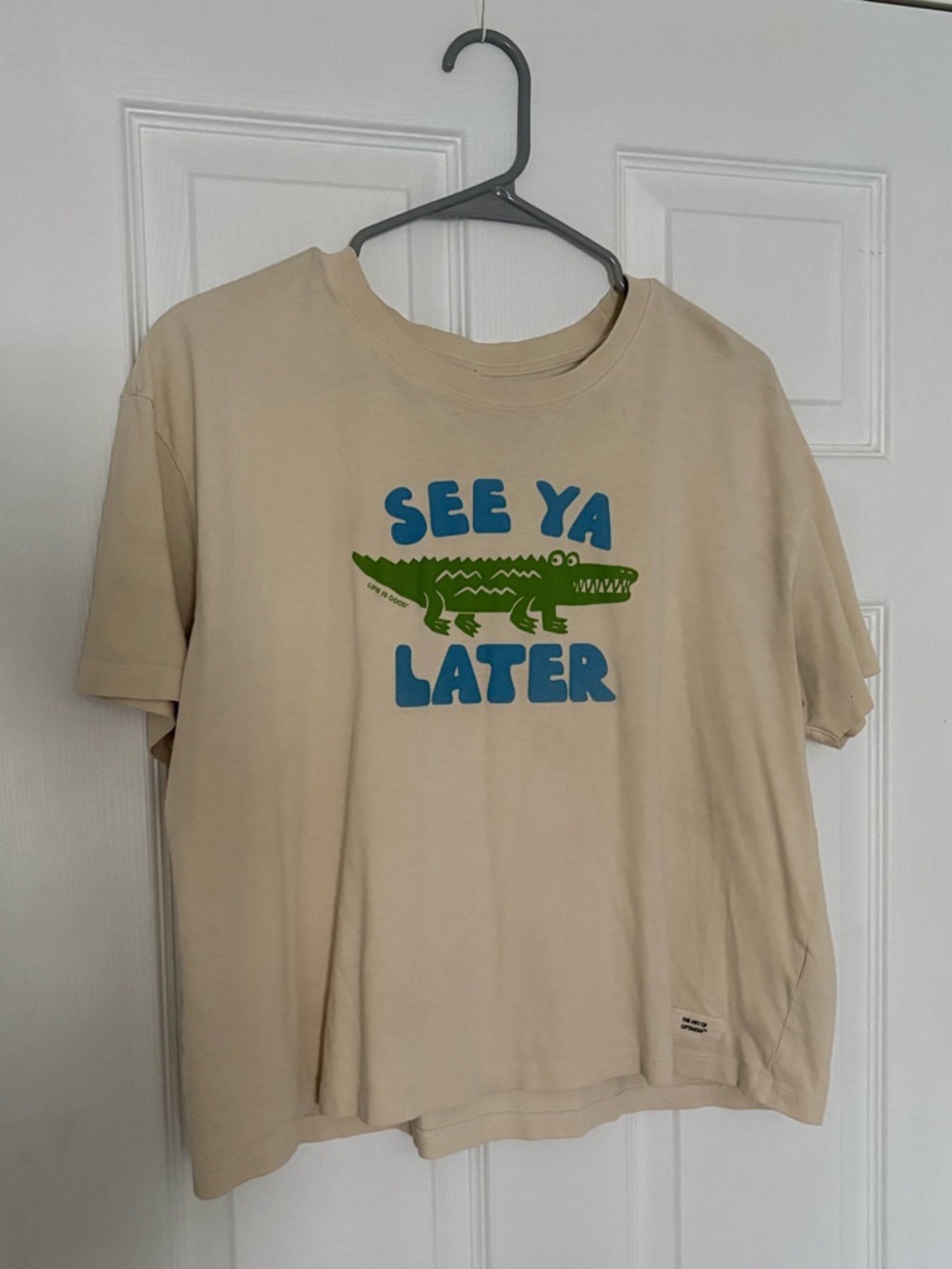 Life is Good Women's See Ya Later Alligator Short Sleeve Crusher Boxy Tee - L